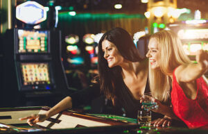 Young people playing roulette at the casino